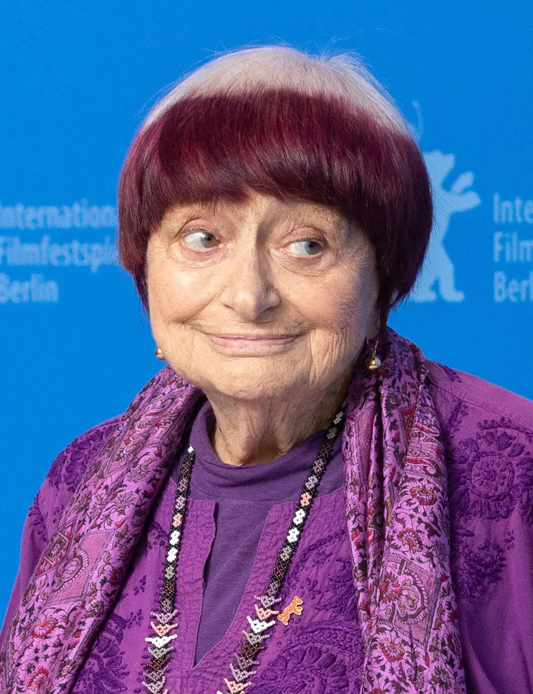 Agnès Varda à la Berlinale 2019, cheveux bicolores