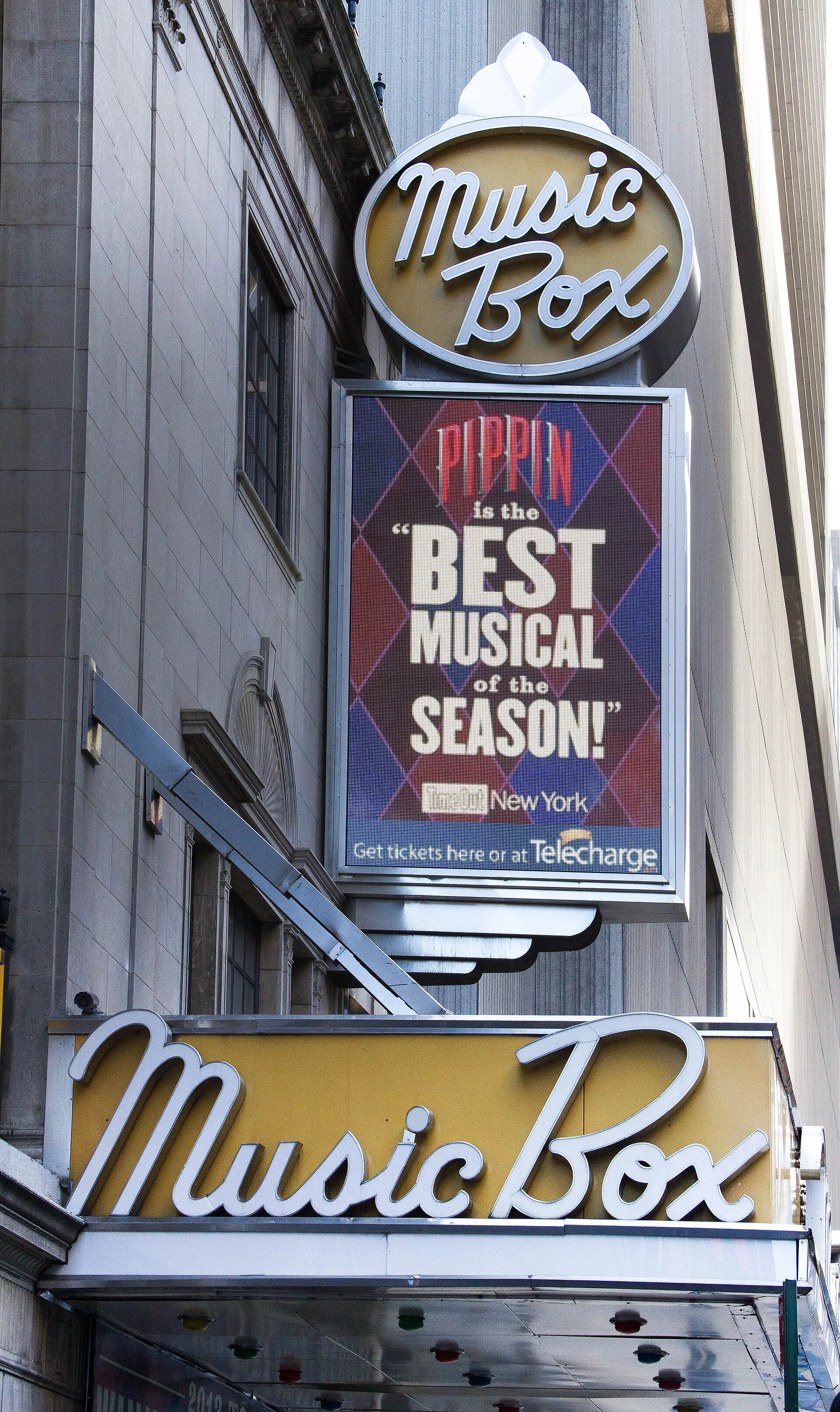 Enseigne du Music Box Theatre sur Broadway